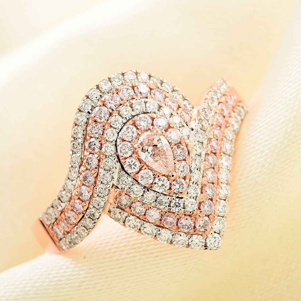Modani I2-I3 Natural Pink Diamond 1.25 ctw Ring in 14K Rose Gold (Size 10.5) image number 1