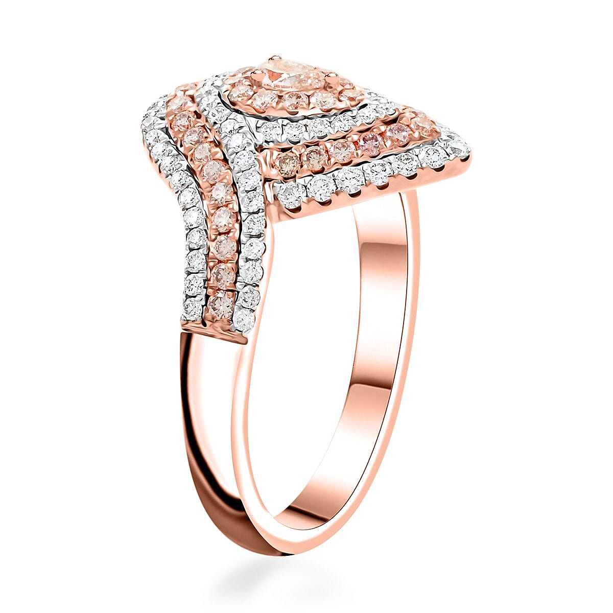 Modani I2-I3 Natural Pink Diamond 1.25 ctw Ring in 14K Rose Gold (Size 5.0) image number 3