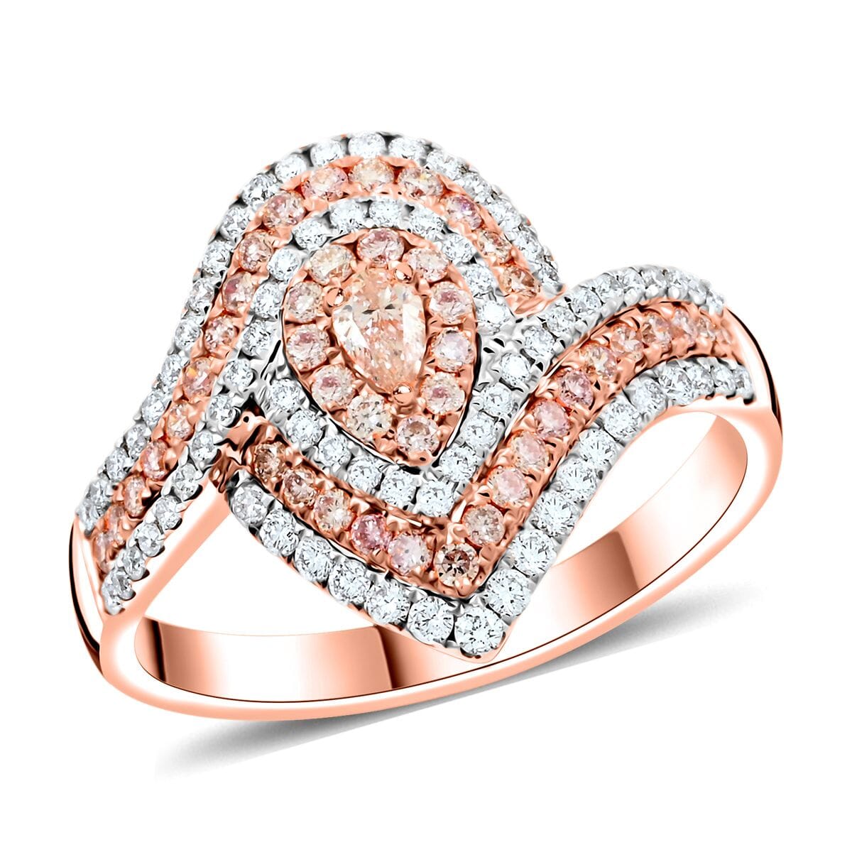 Modani I2-I3 Natural Pink Diamond 1.25 ctw Ring in 14K Rose Gold (Size 9.0) image number 0
