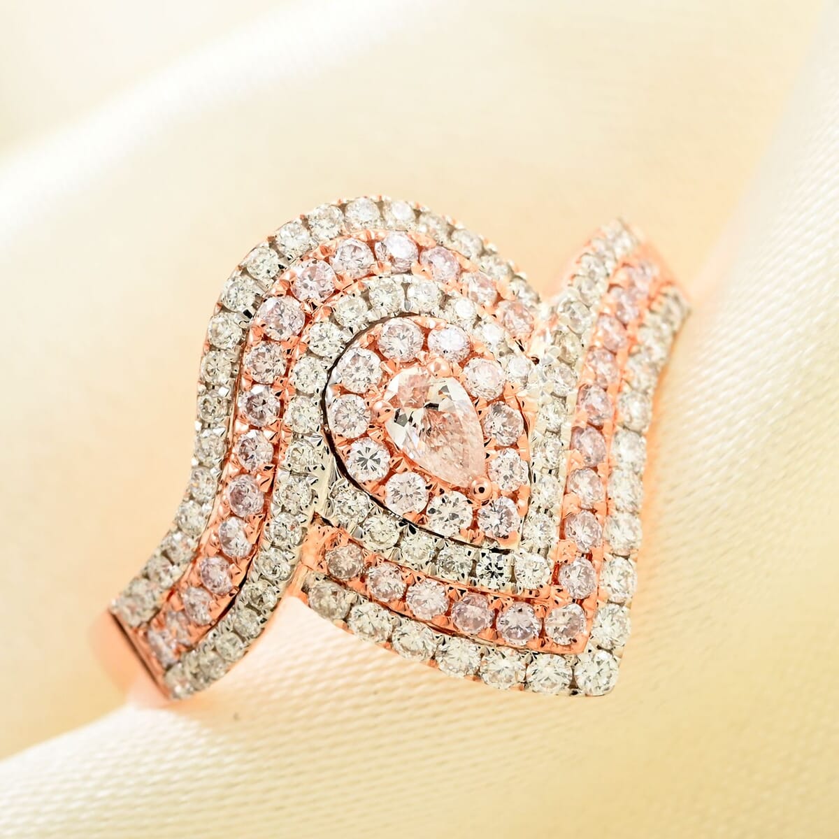 Modani I2-I3 Natural Pink Diamond 1.25 ctw Ring in 14K Rose Gold (Size 9.0) image number 1
