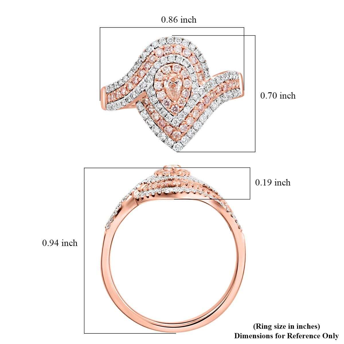 Modani I2-I3 Natural Pink Diamond 1.25 ctw Ring in 14K Rose Gold (Size 9.0) image number 5