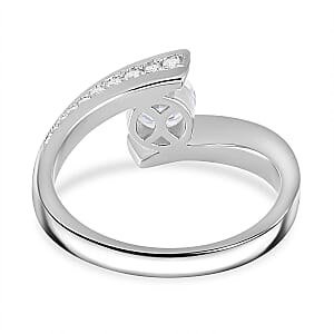 Moissanite 1.10 ctw Ring in Rhodium Over Sterling Silver (Size 6.5)