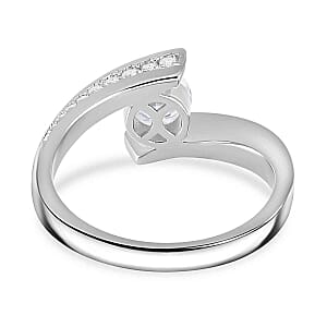 Moissanite 0.97 ctw Ring in Rhodium Over Sterling Silver (Size 10)