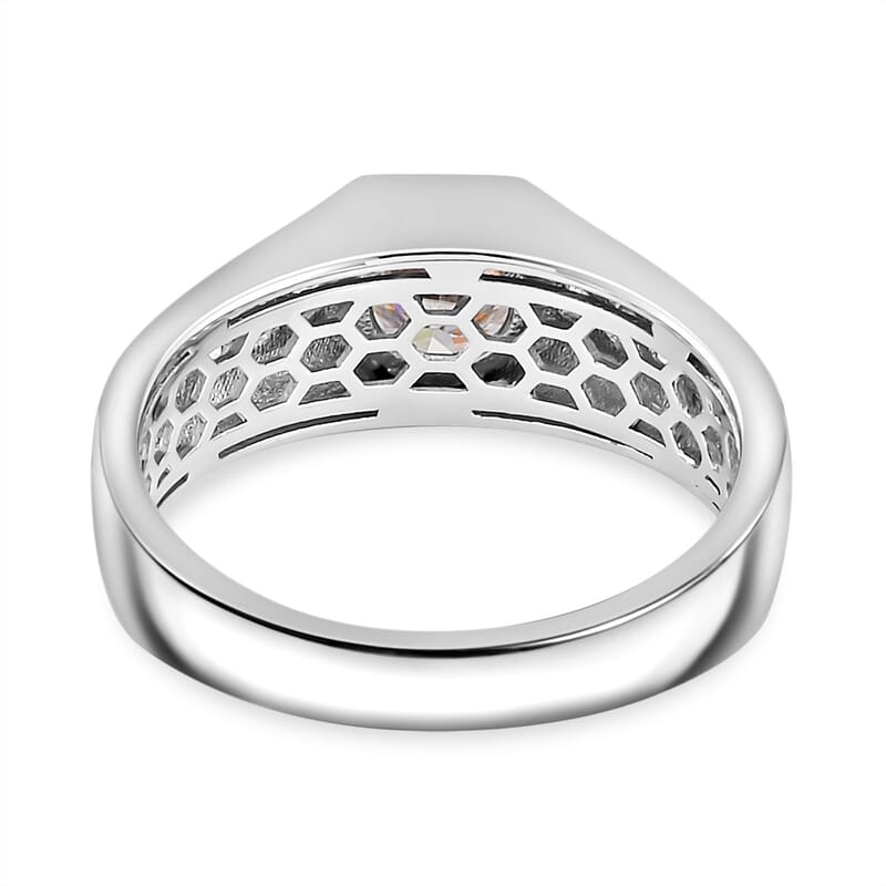 Moissanite 1.00 ctw Ring in Rhodium Over Sterling Silver (Size 5.5)