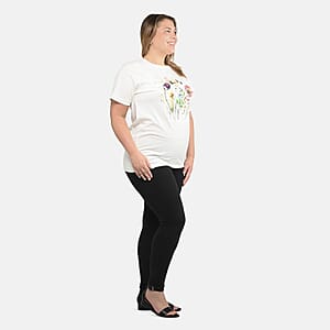 White 100% Cotton Floral Print T-Shirt (S-L)