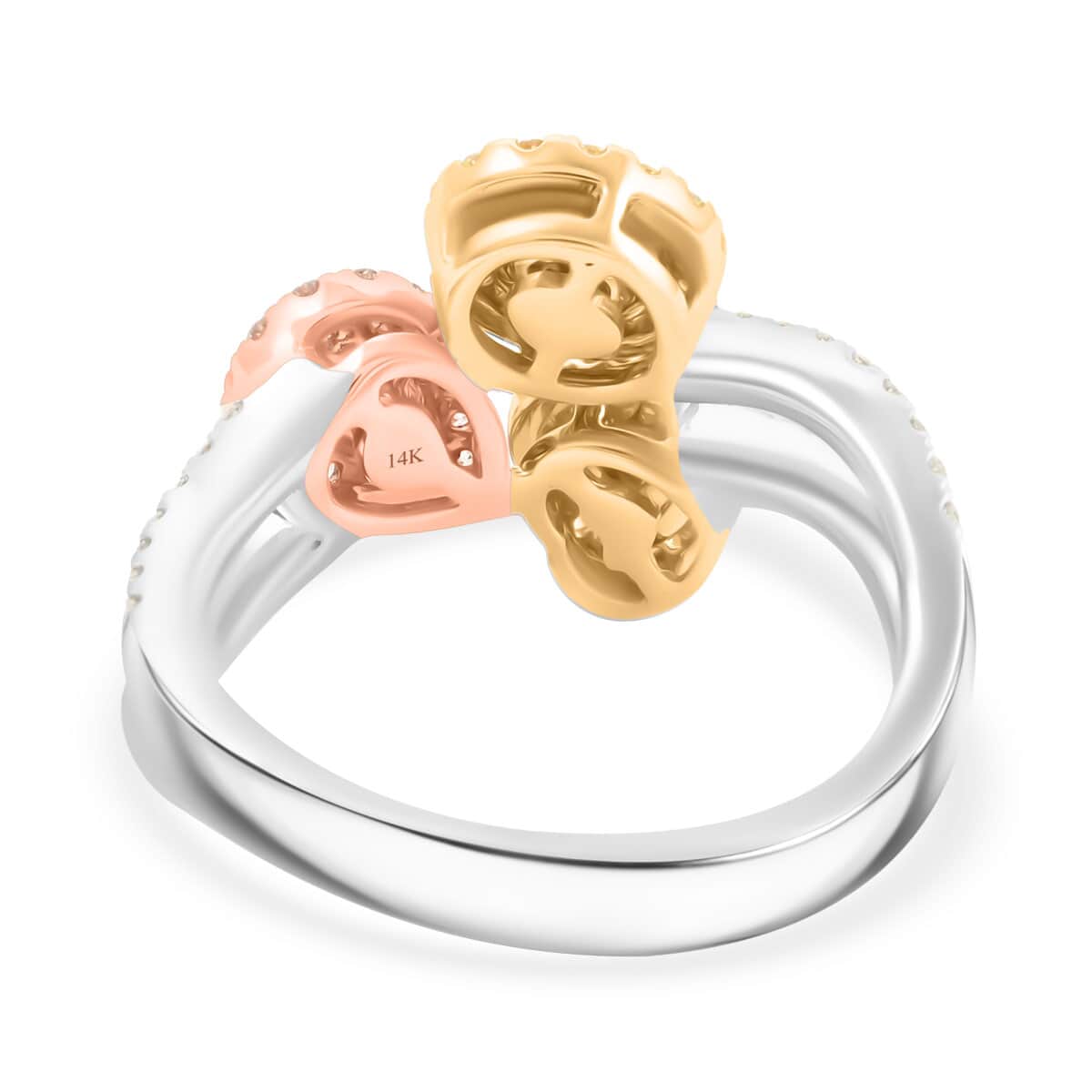 Modani 14K Yellow, White and Rose Gold Natural Pink, Yellow and White Diamond (SI2-SI3) Ring (Size 10.0) (Del. in 10-12 Days) 1.50 ctw image number 4