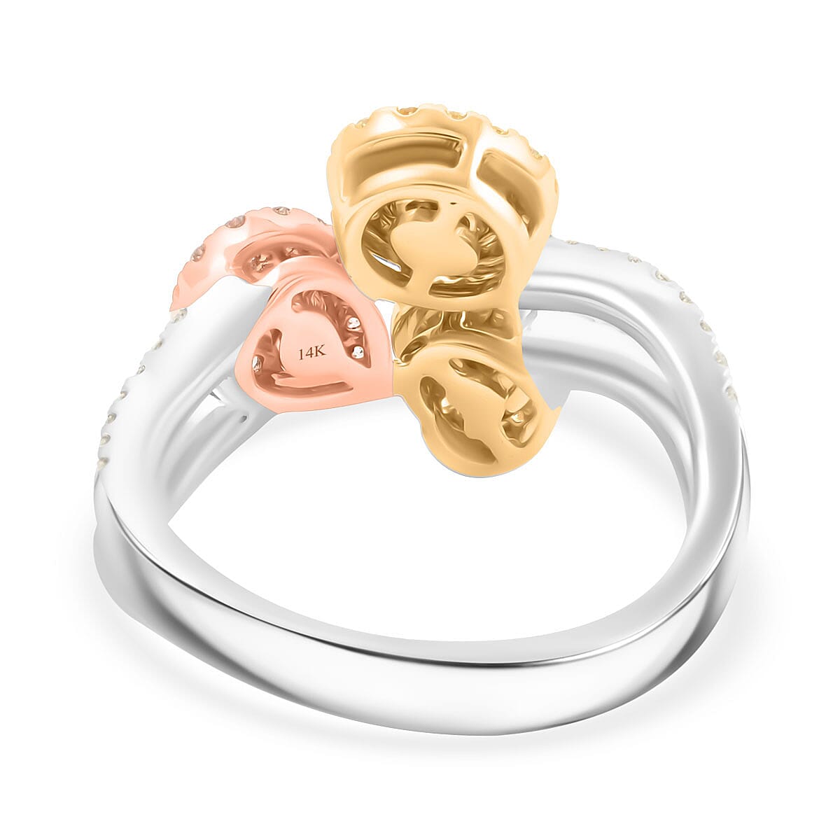 Modani 14K Yellow, White and Rose Gold SI2-SI3 Natural Pink, Yellow and White Diamond Ring (Size 9.0) 1.50 ctw image number 4