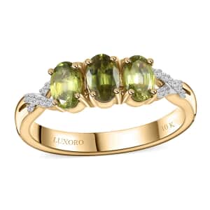 Luxoro 10K Yellow Gold Premium Sava Sphene, Diamond (G-H, I2) Ring (Size 10.0) 1.50 ctw