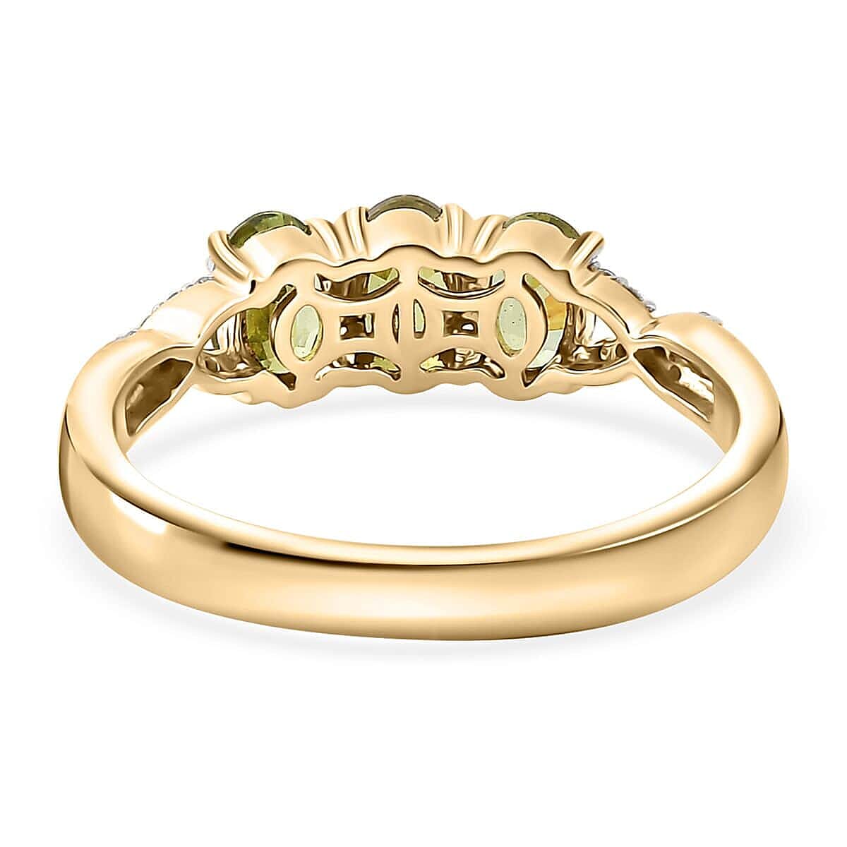 Luxoro 10K Yellow Gold Premium Sava Sphene, Diamond (G-H, I2) Ring (Size 10.0) 1.50 ctw