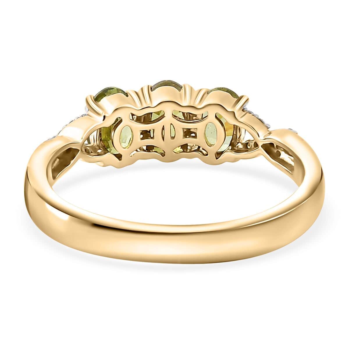 Luxoro 10K Yellow Gold Premium Sava Sphene, Diamond (G-H, I2) Ring (Size 10.0) 1.50 ctw image number 4