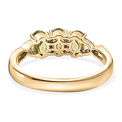 Luxoro 10K Yellow Gold Premium Sava Sphene, Diamond (G-H, I2) Ring (Size 10.0) 1.50 ctw