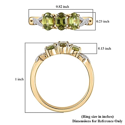 Luxoro 10K Yellow Gold Premium Sava Sphene, Diamond (G-H, I2) Ring (Size 10.0) 1.50 ctw