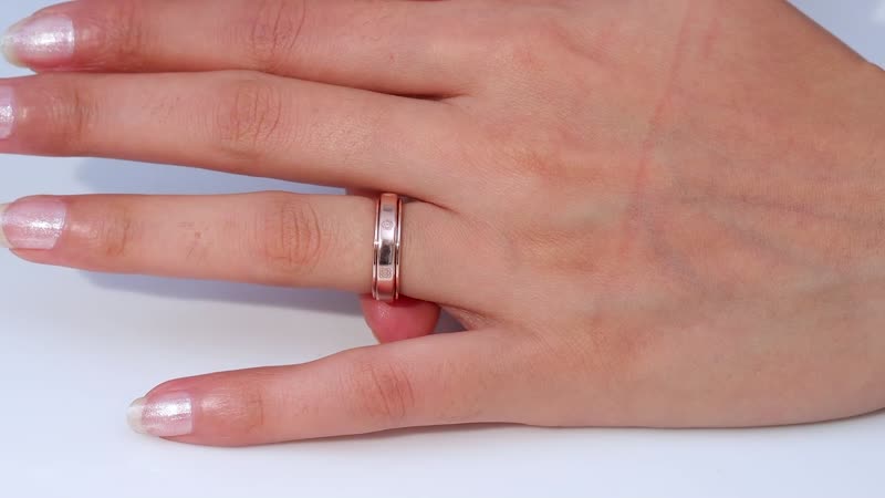 14K Vermeil RG Over Sterling Silver Band Ring (Size 5.0) (5.20 g)