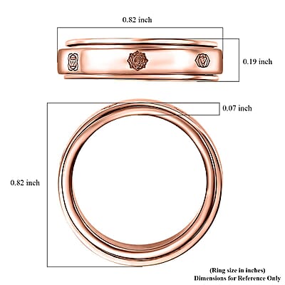 Floral Spinner Band Ring in 14K Vermeil Rose Gold Over Sterling Silver (Size 5.0) 5.20 Grams