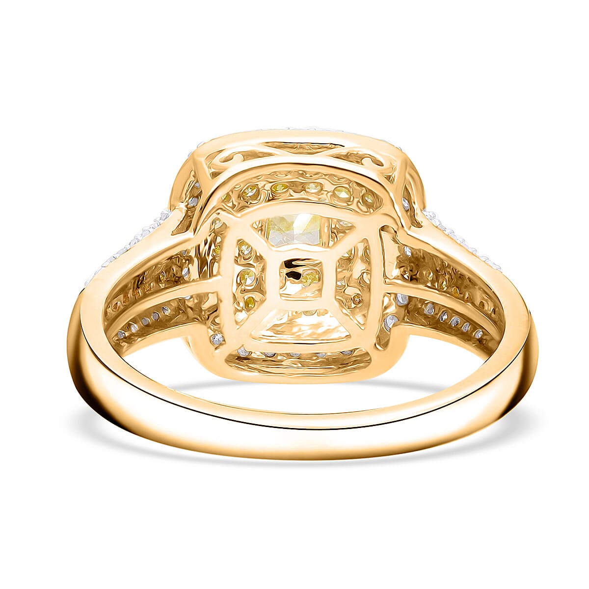 Luxoro 10K Yellow Gold Natural Yellow and Diamond I1-I2 Ring (Size 7.0) 1.00 ctw