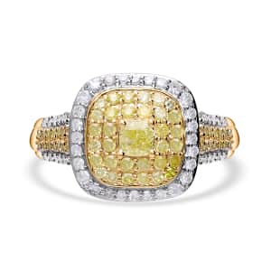 Luxoro 10K Yellow Gold Natural Yellow and Diamond I1-I2 Ring (Size 8.0) 1.00 ctw