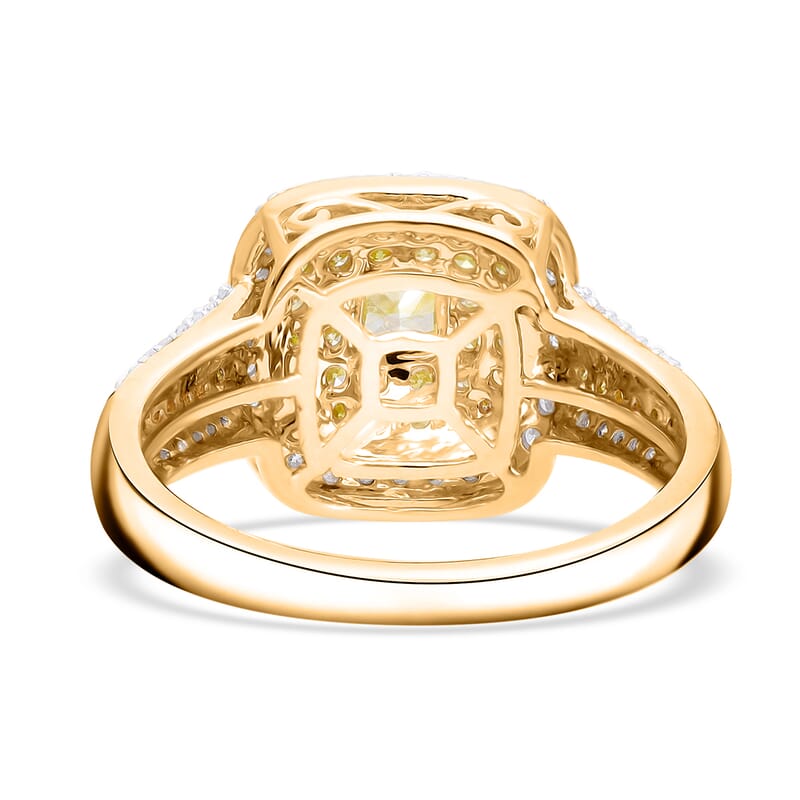 Luxoro 10K Yellow Gold Natural Yellow and Diamond I1-I2 Ring (Size 8.0) 1.00 ctw