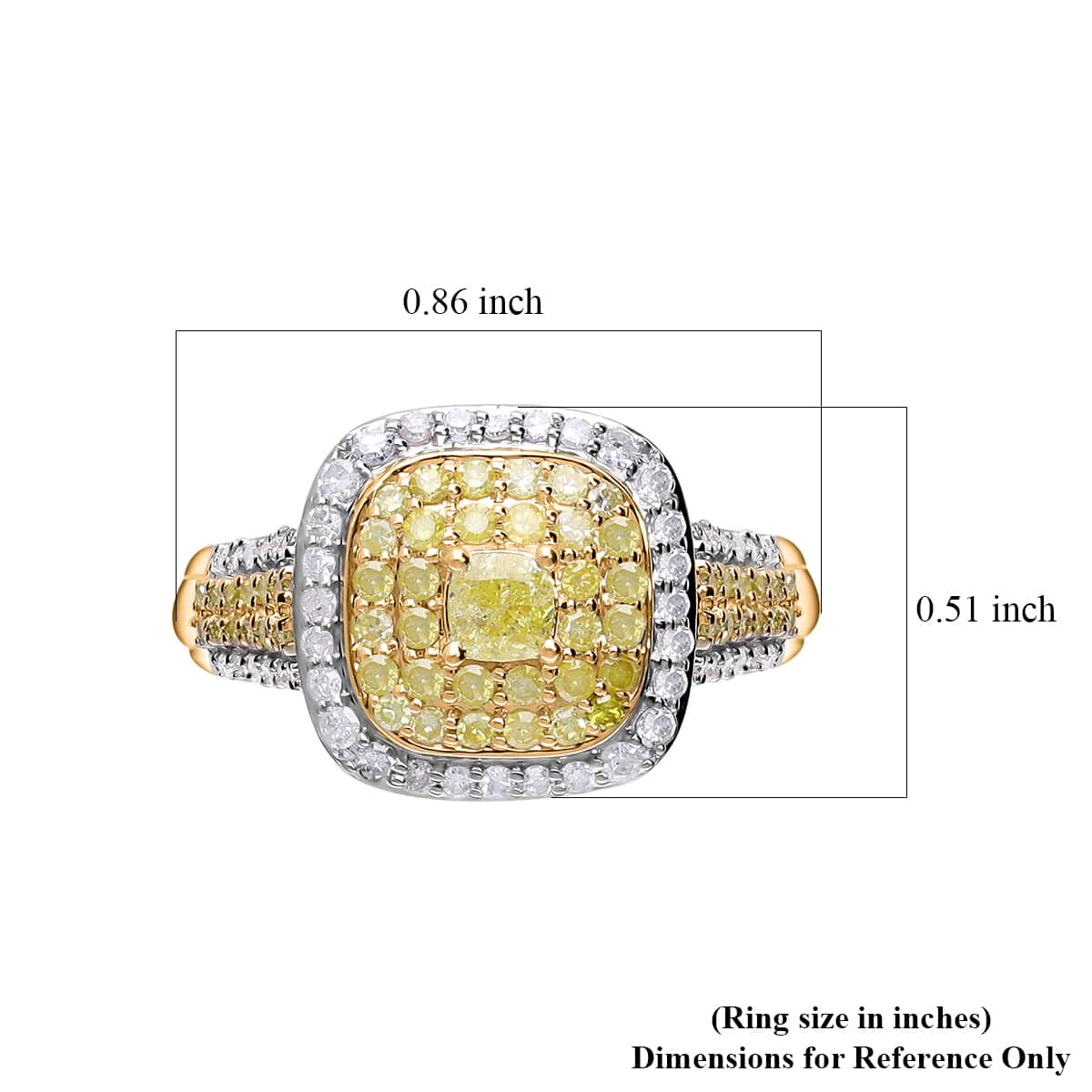 Luxoro 10K Yellow Gold Natural Yellow and Diamond I1-I2 Ring (Size 8.0) 1.00 ctw image number 4