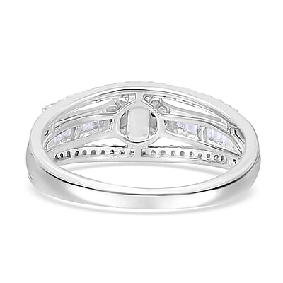 Diamond 0.50 ctw Ring in Platinum Over Sterling Silver (Size 8.0)
