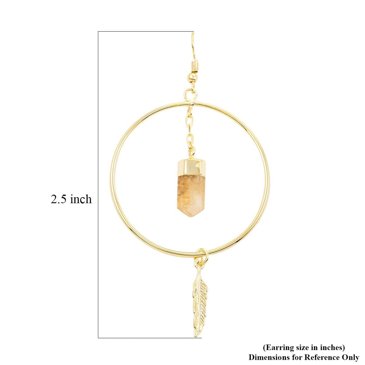 Citrine Earrings in Goldtone 18.05 ctw image number 4