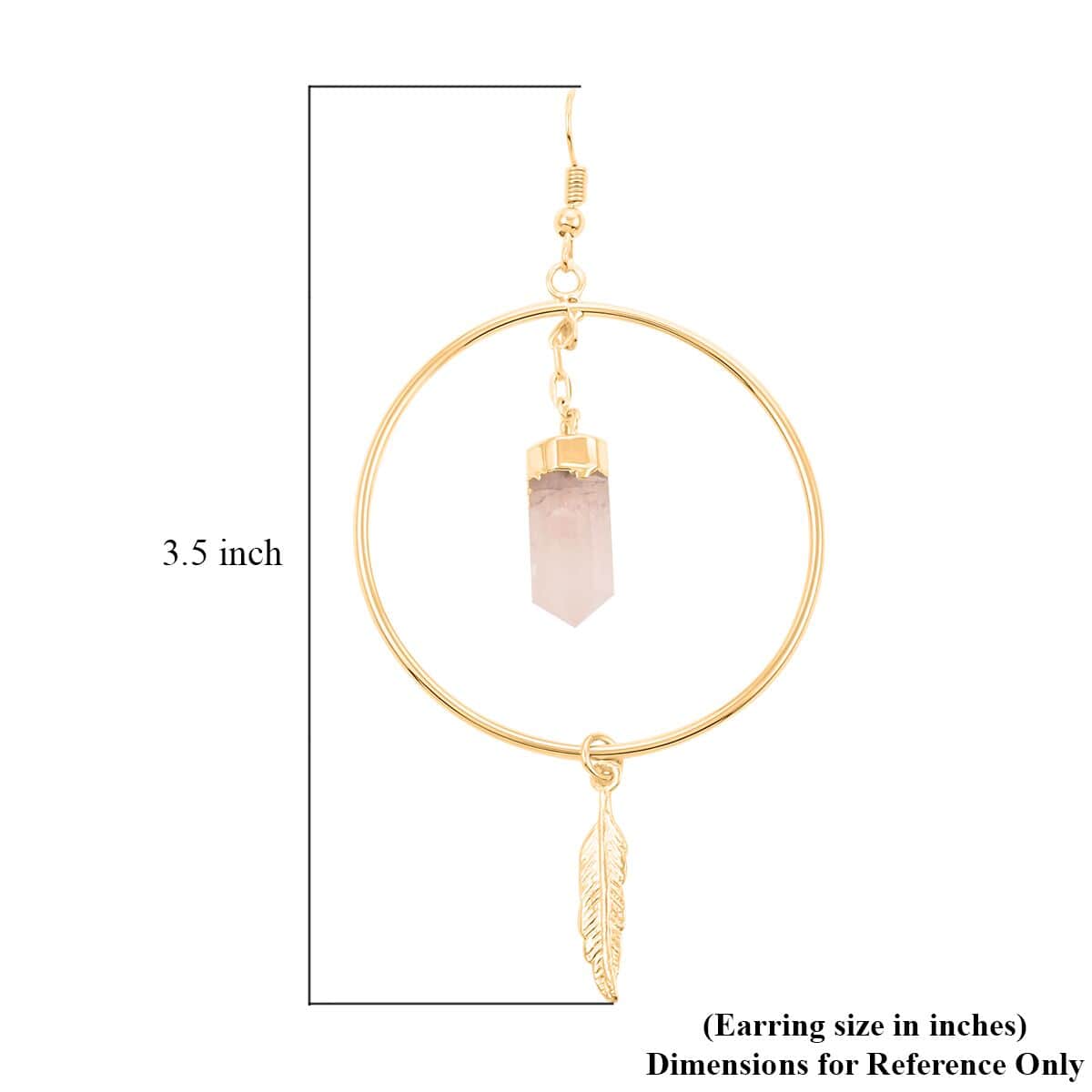 Rose Quartz Earrings in Goldtone 22.90 ctw image number 4