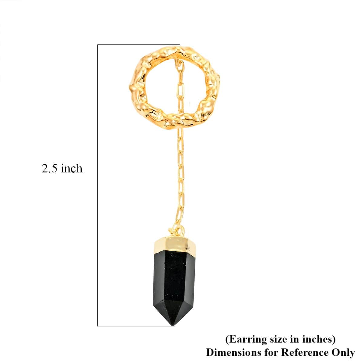 Obsidian Earrings in Goldtone 17.00 ctw image number 4