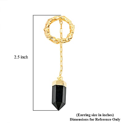 Colors of Brazil Obsidian Earrings in Goldtone 17.00 ctw