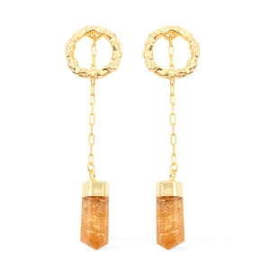 Colors of Brazil Citrine Earrings in Goldtone 22.00 ctw