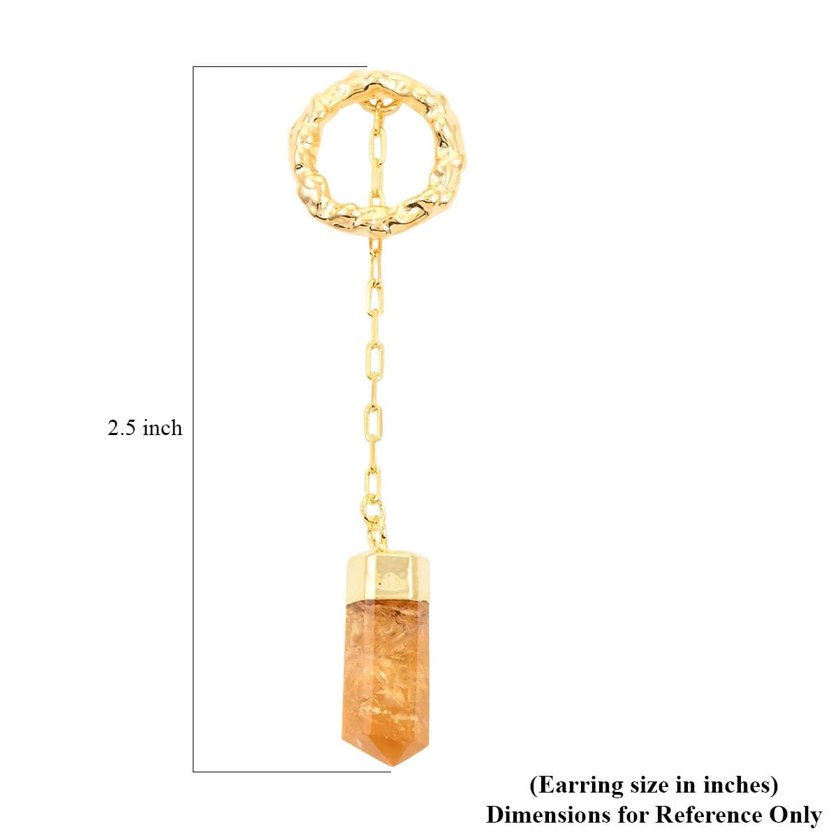 Colors of Brazil Citrine Earrings in Goldtone 22.00 ctw image number 4