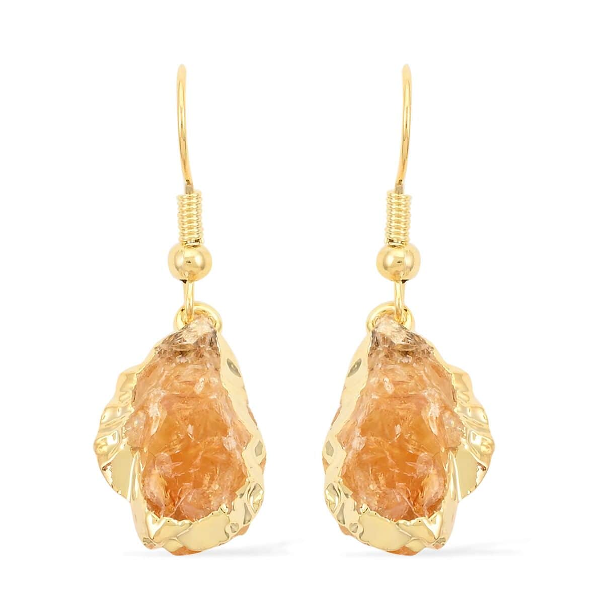 Citrine Earrings in Goldtone 19.00 ctw image number 0