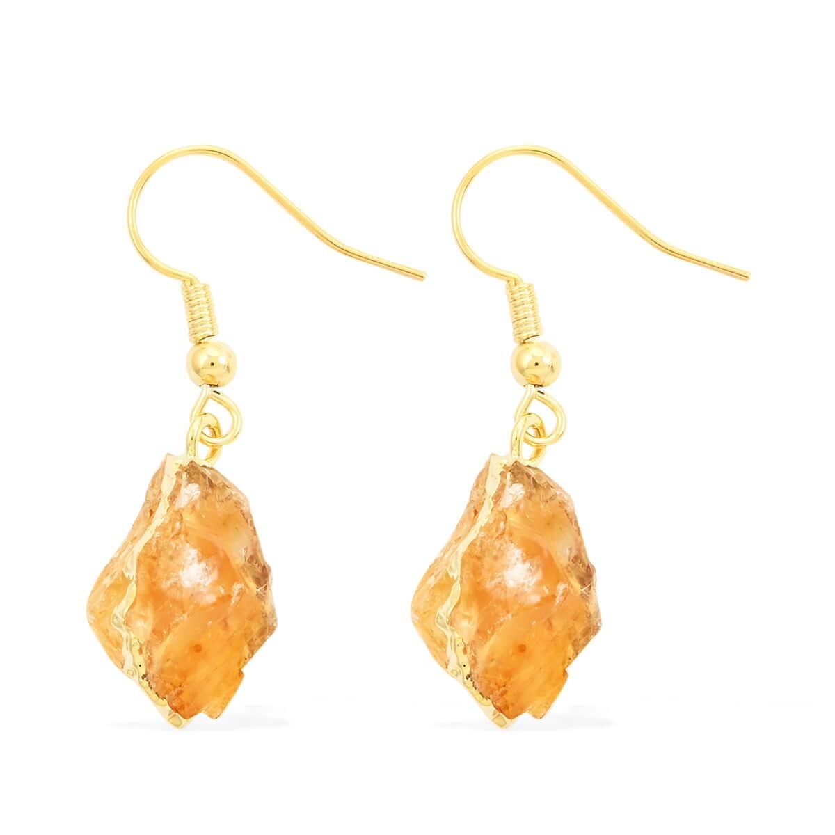 Colors of Brazil Citrine Earrings in Goldtone 19.00 ctw image number 3