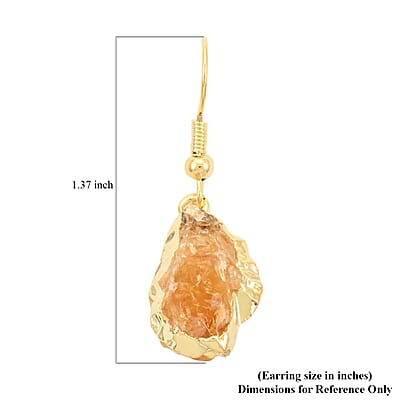 Colors of Brazil Citrine Earrings in Goldtone 19.00 ctw