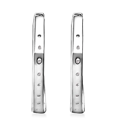 Luxuriant Lab Grown Diamond (VS) Hoop Earrings in Platinum Over Sterling Silver 0.75 ctw