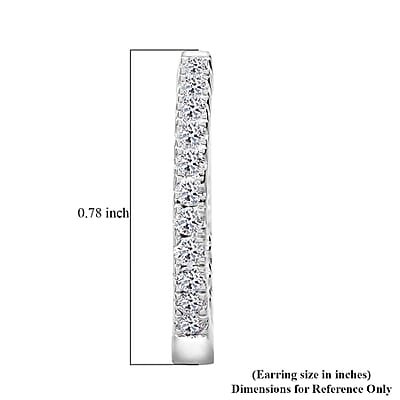 Luxuriant Lab Grown Diamond (VS) Hoop Earrings in Platinum Over Sterling Silver 0.75 ctw
