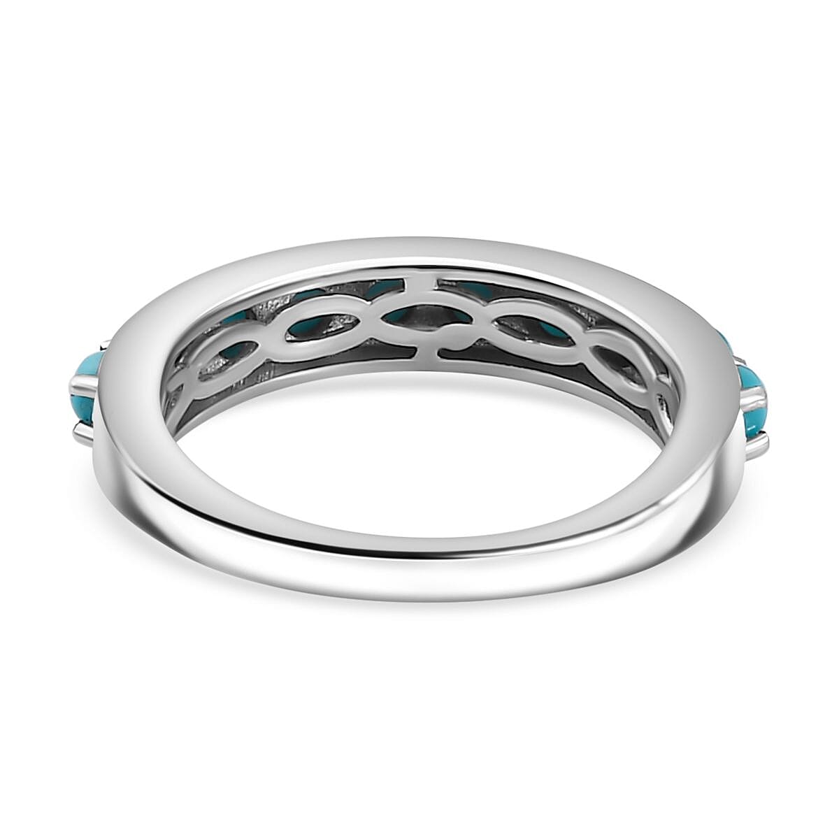 Sleeping Beauty Turquoise 0.70 ctw Ring in Rhodium Over Sterling Silver (Size 10.0)