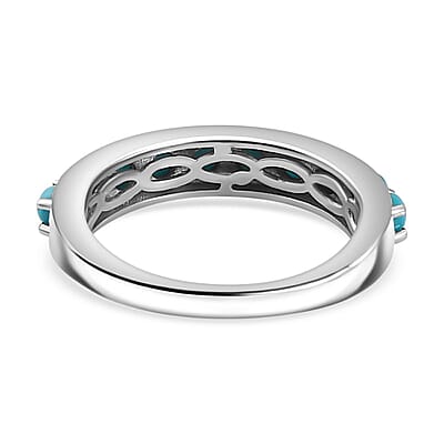 Sleeping Beauty Turquoise 0.70 ctw Ring in Rhodium Over Sterling Silver (Size 10.0)