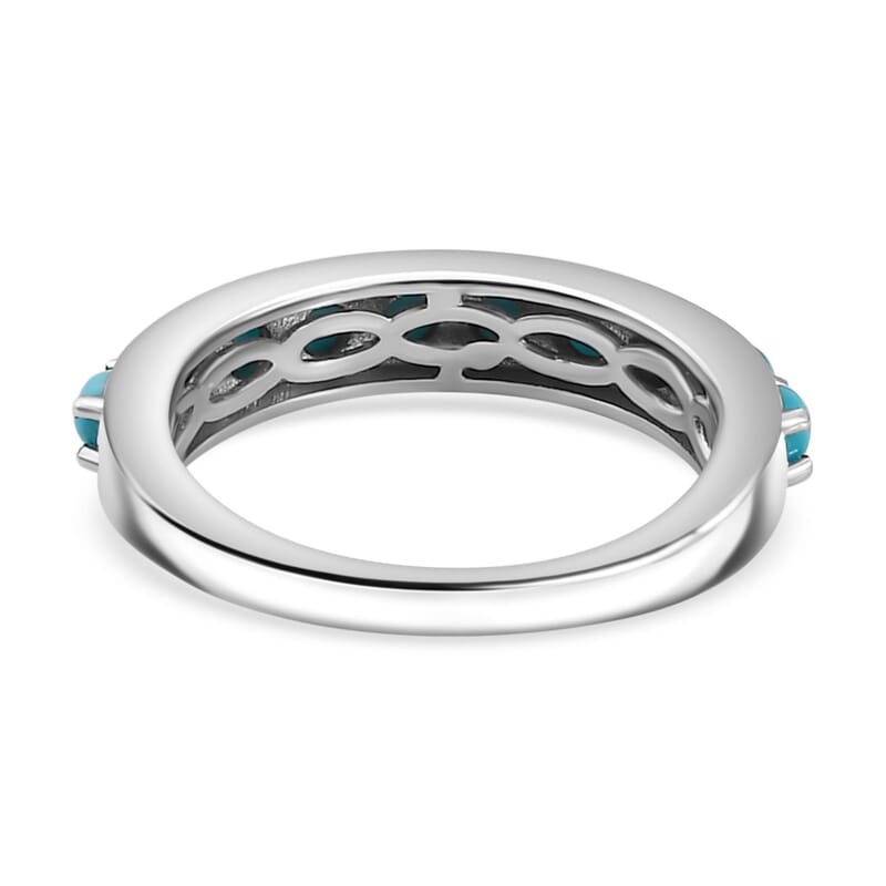 Sleeping Beauty Turquoise 0.70 ctw Ring in Rhodium Over Sterling Silver (Size 10.0)
