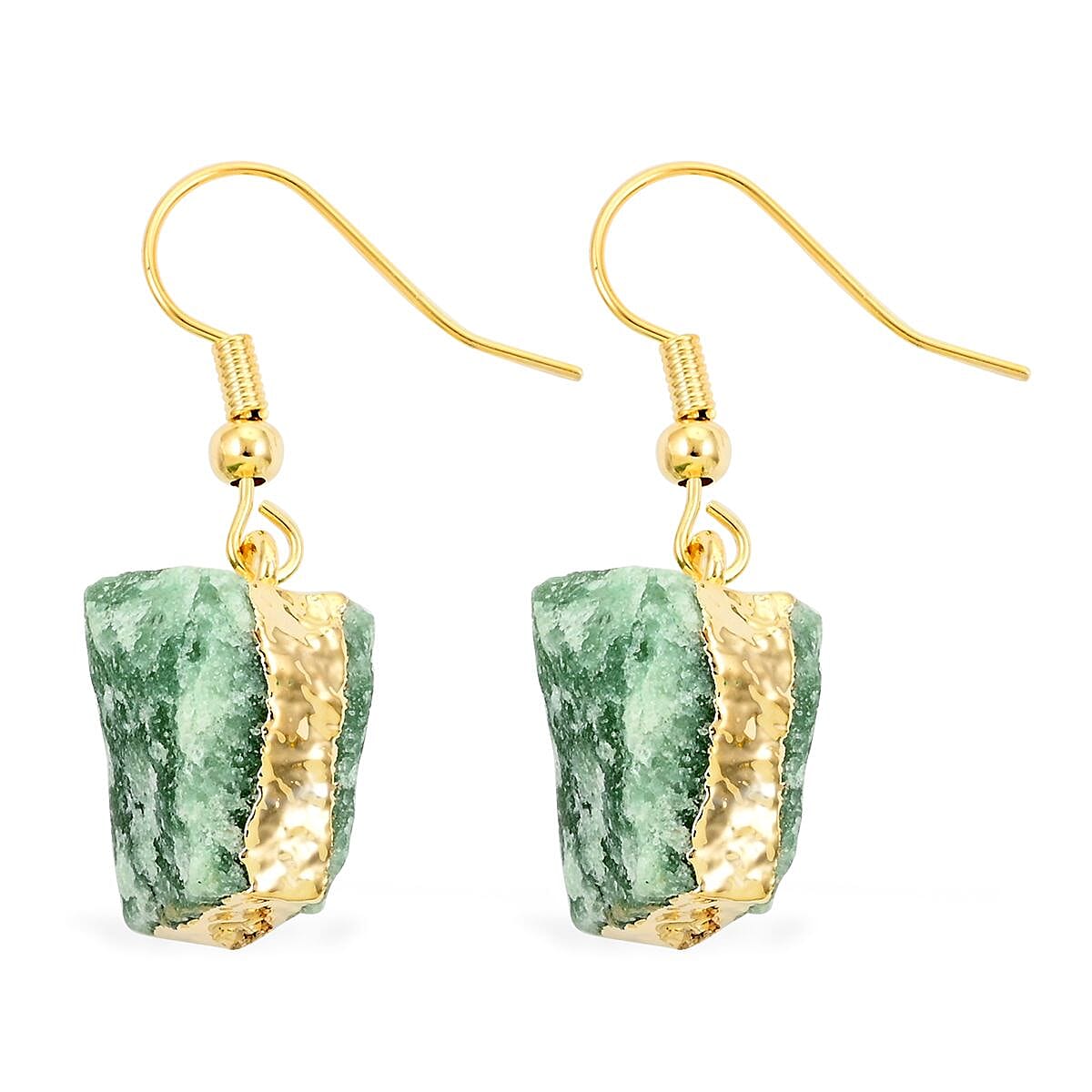 Colors of Brazil Green Turquoise Earrings in Goldtone 24.00 ctw image number 3
