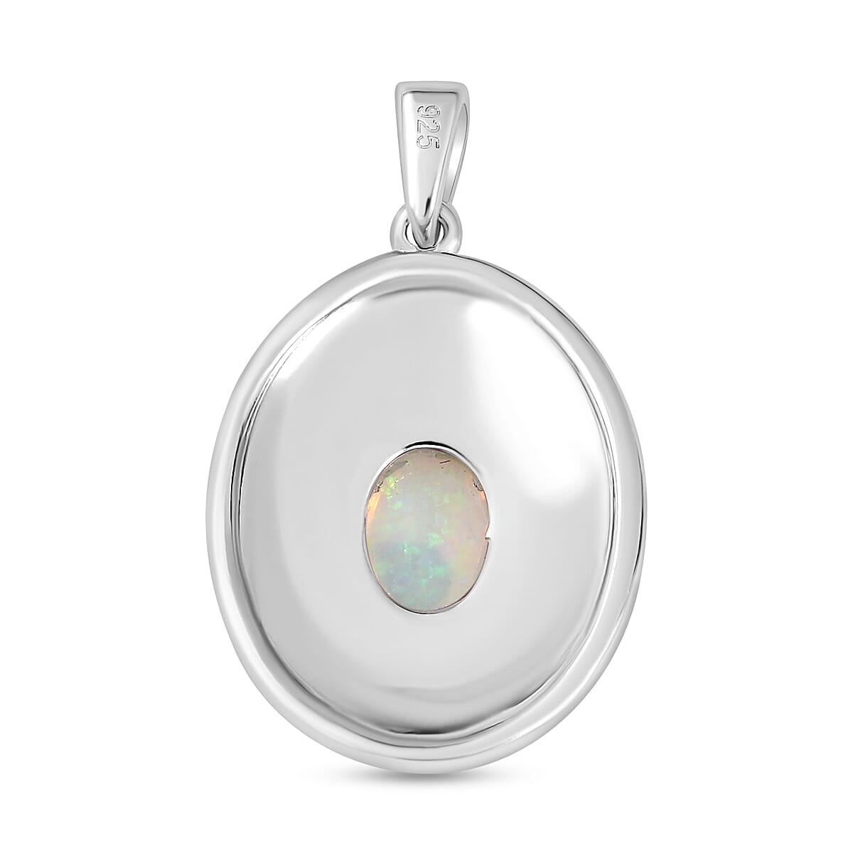 Premium Ethiopian Welo Opal 1.00 ctw Pendant without Chain in 18K Vermeil YG and Rhodium Over Sterling Silver