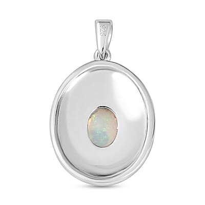 Premium Ethiopian Welo Opal 1.00 ctw Pendant without Chain in 18K Vermeil YG and Rhodium Over Sterling Silver