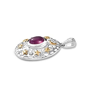 Niassa Ruby (FF) 2.00 ctw Pendant in Rhodium Over Sterling Silver