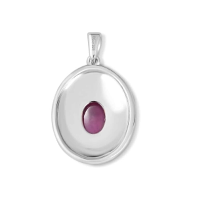 Niassa Ruby (FF) 2.00 ctw Pendant in Rhodium Over Sterling Silver