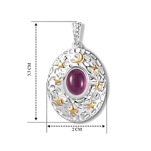 Niassa Ruby (FF) 2.00 ctw Pendant in Rhodium Over Sterling Silver