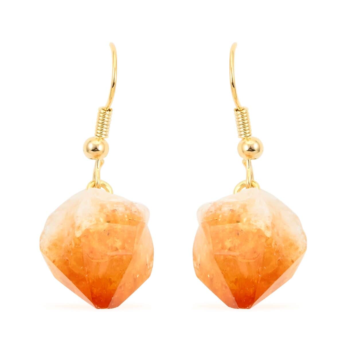 Citrine Earrings in Goldtone 15.00 ctw image number 0