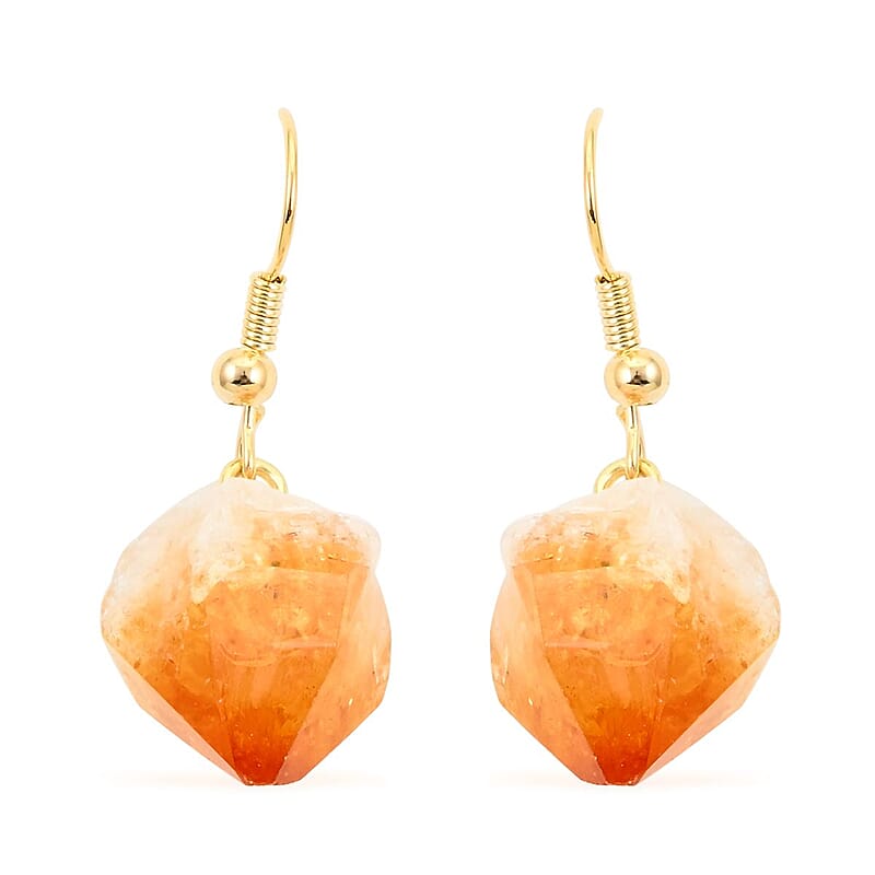Colors of Brazil Citrine Earrings in Goldtone 15.00 ctw