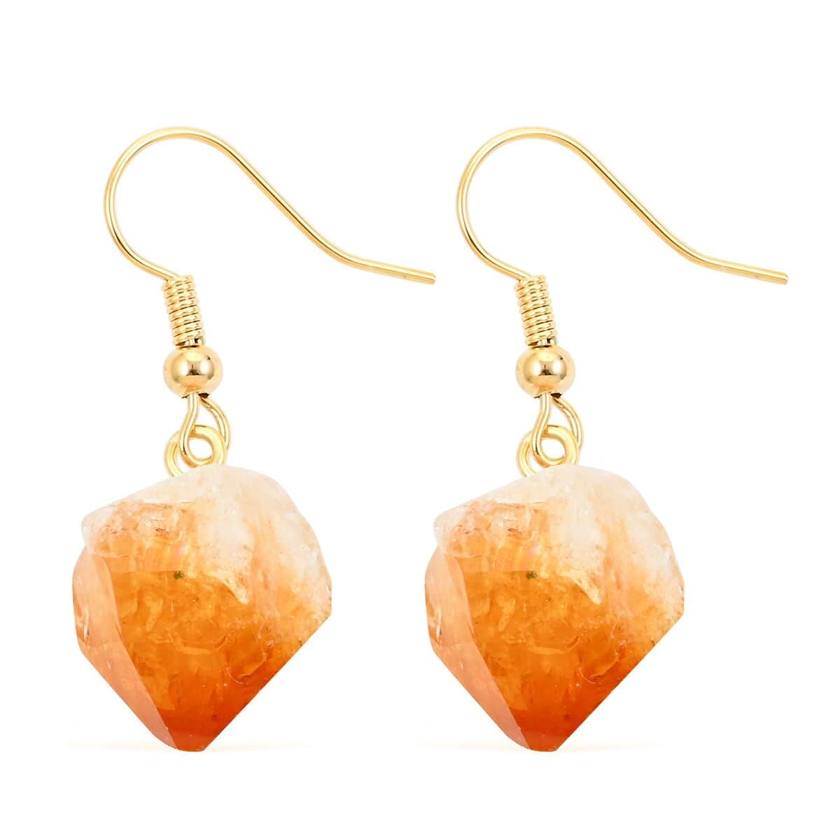 Colors of Brazil Citrine Earrings in Goldtone 15.00 ctw image number 3