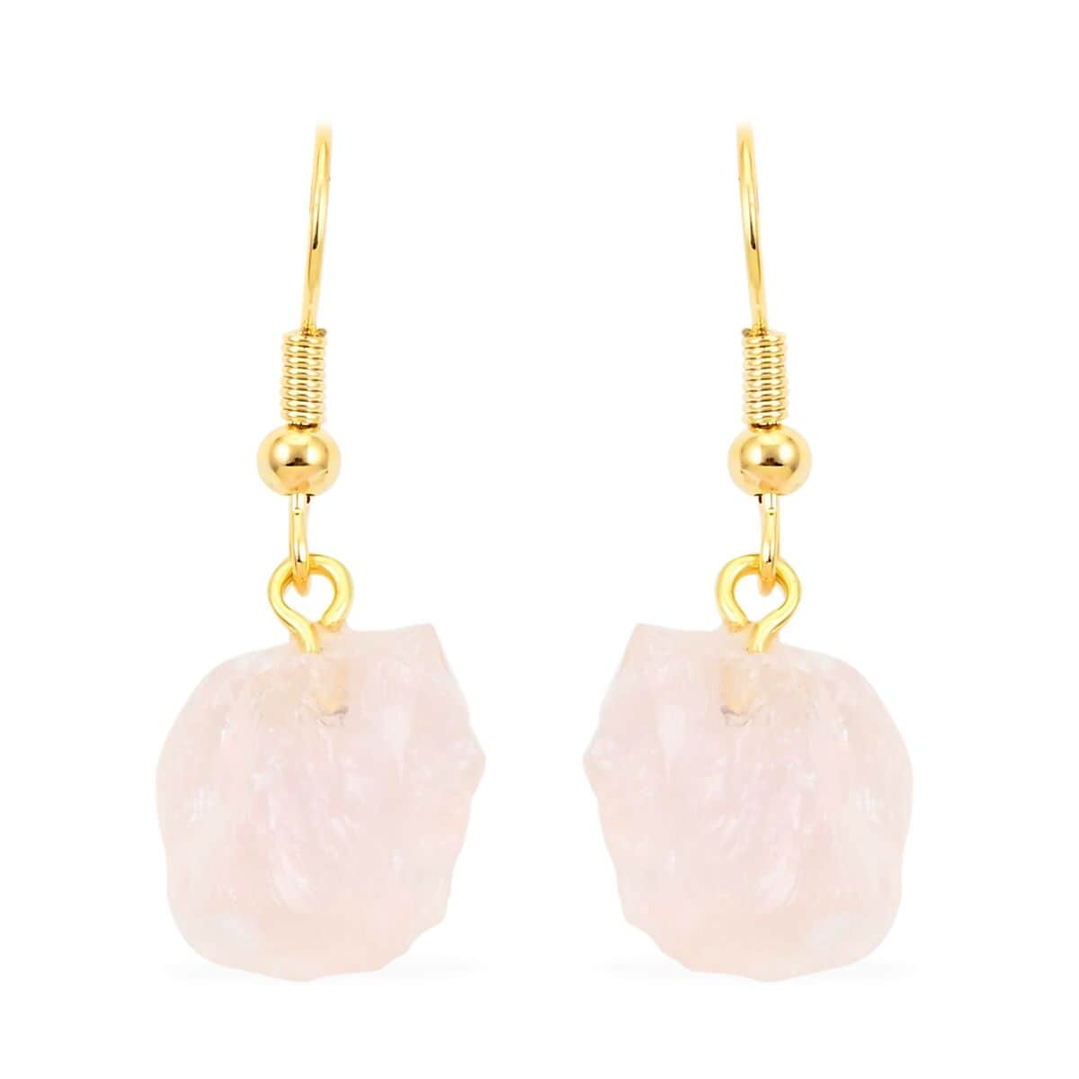 Colors of Brazil Rose Quartz Earrings in Goldtone 16.00 ctw image number 0