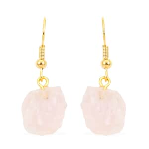 Colors of Brazil Rose Quartz Earrings in Goldtone 16.00 ctw