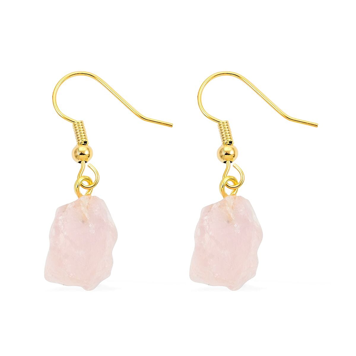 Colors of Brazil Rose Quartz Earrings in Goldtone 16.00 ctw