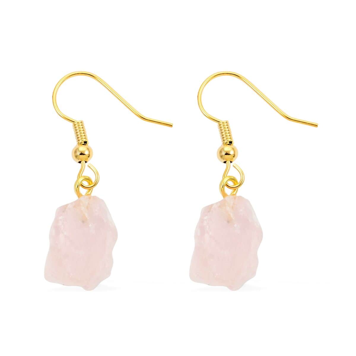 Colors of Brazil Rose Quartz Earrings in Goldtone 16.00 ctw image number 3